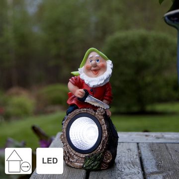 STAR TRADING LED Dekolicht Solar-Figur Gnomy, Holzfäller, Solar-Figur Gnomy, Holzfäller