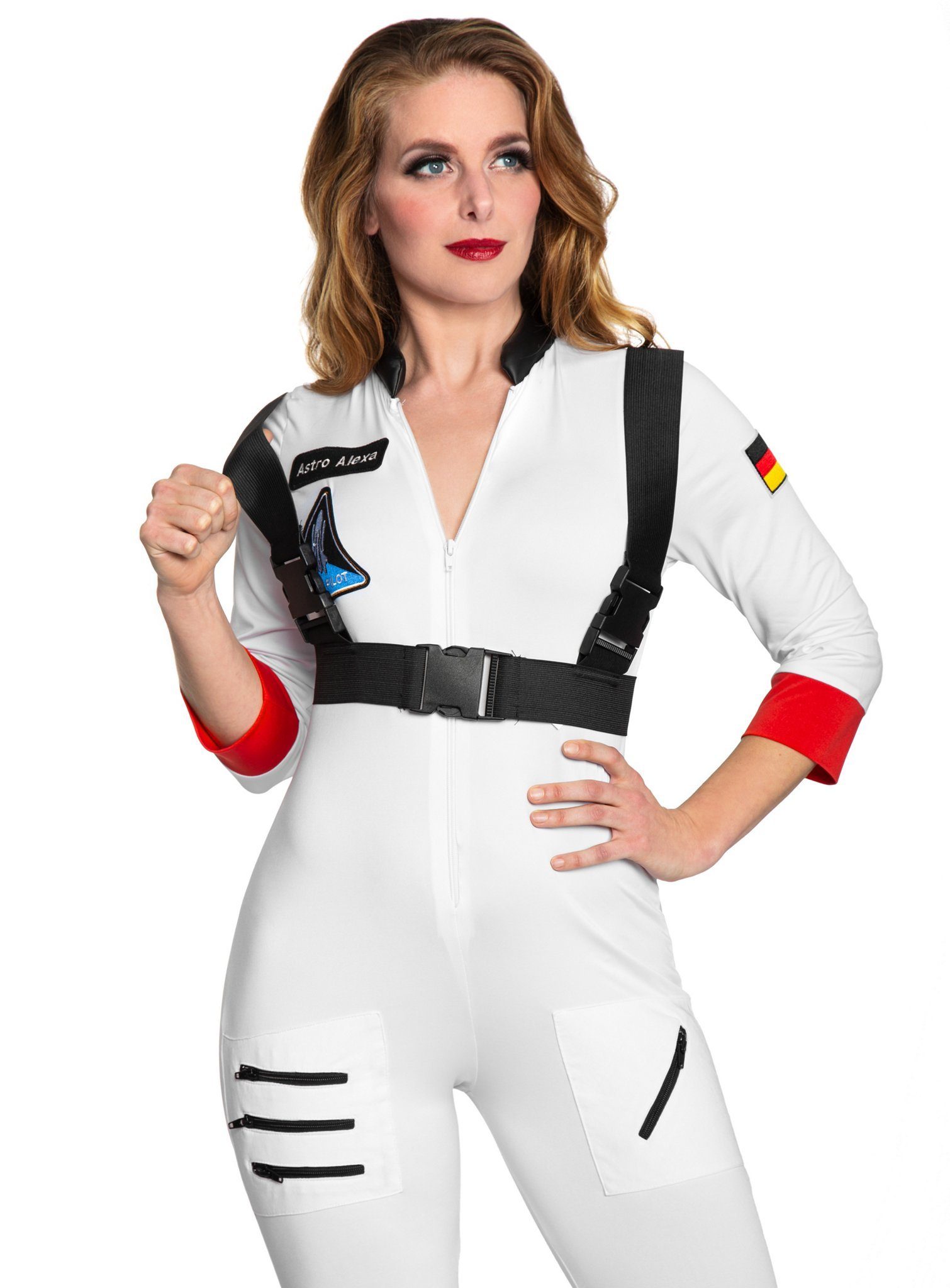 Maskworld Kostüm Astronautin - Karneval Faschingskostüm Damen, Alle ins All: toller Overall für Raumfahrerinnen!