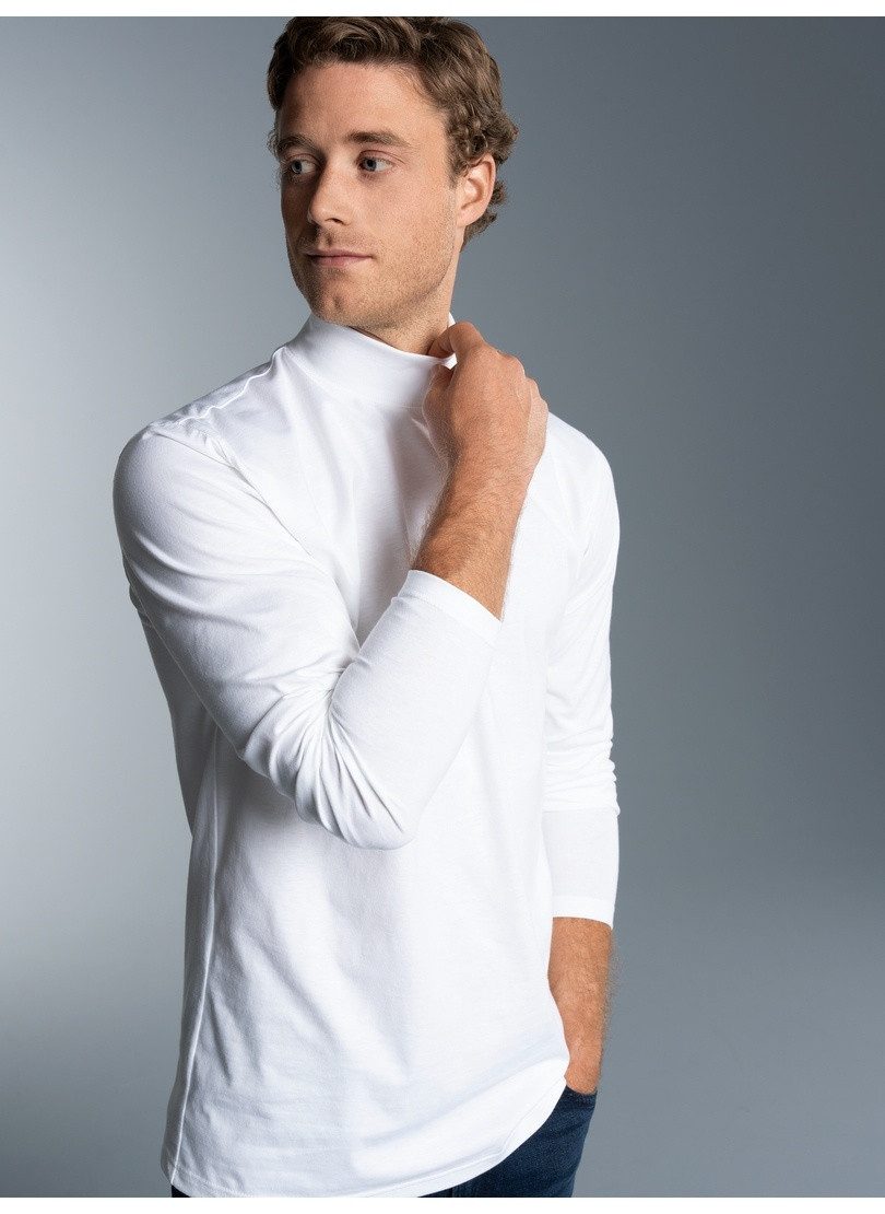 Trigema Longsleeve TRIGEMA Langarm Shirt mit Stehkragen (1-tlg)