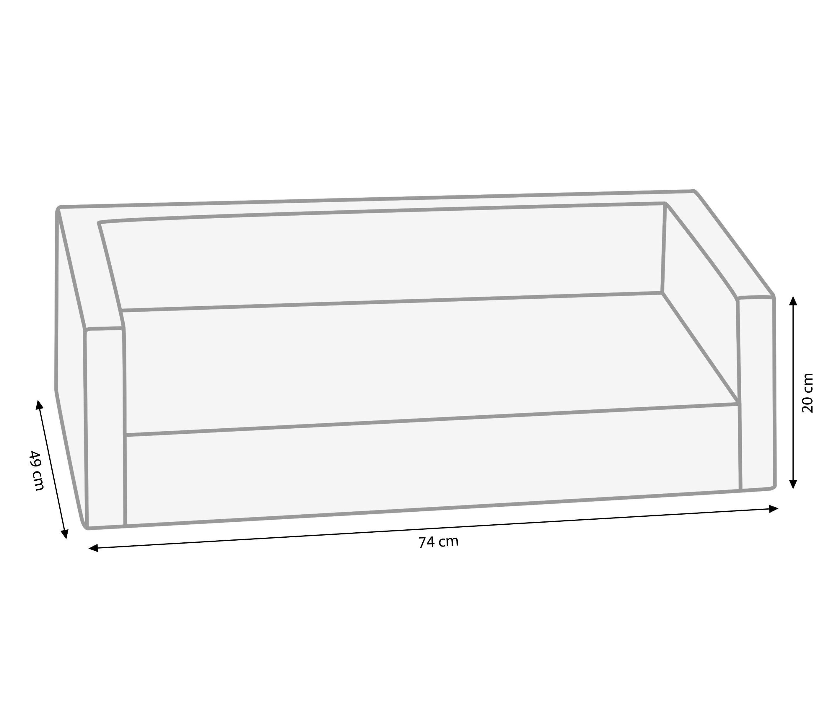 Dehner Tierbett Kuschelbett Elton, Hundebett / Katzenbett, ca. 74 x 20 x 49 cm, weiß, wasserabweisend, aus Polyester, Polyethylen und Polypropylen