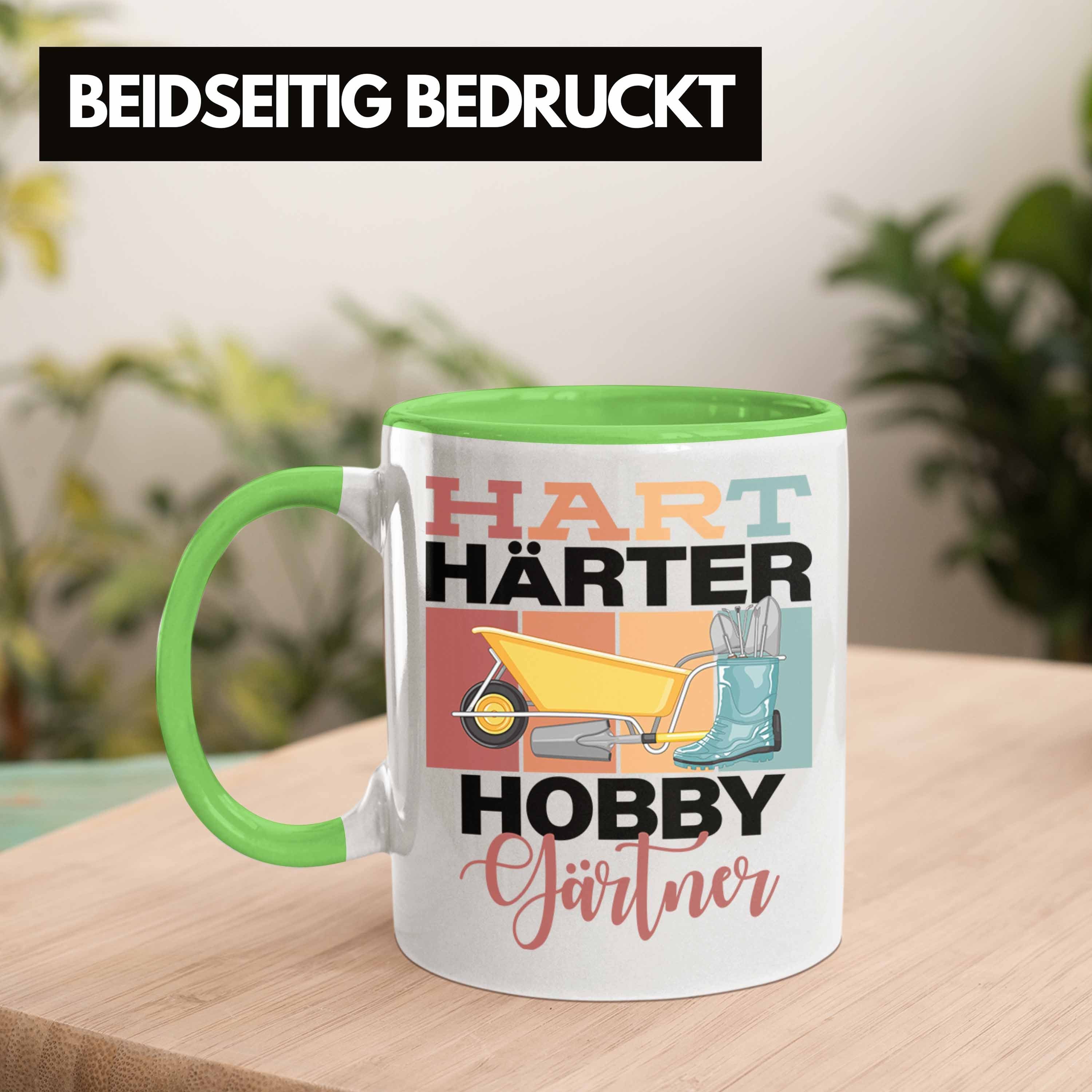 Trendation Tasse Lustige Tasse Härter Spruch Grün "Hart Hobbyg Hobbygärtner Geschenkidee für