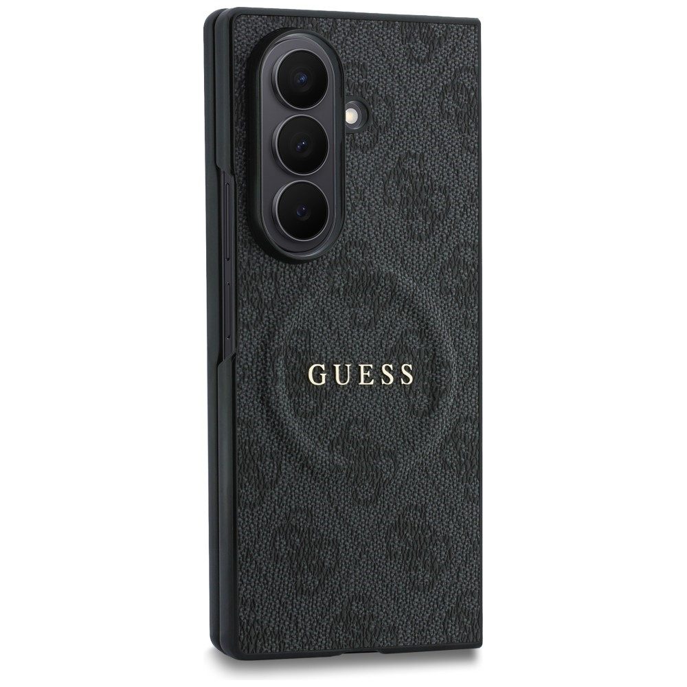 Guess Handyhülle Galaxy Z Fold 8 Ultra MagSafe Kunstleder rosa braun grau Logo golden 8 Zoll, Kantenschutz – Bild 3 von 5