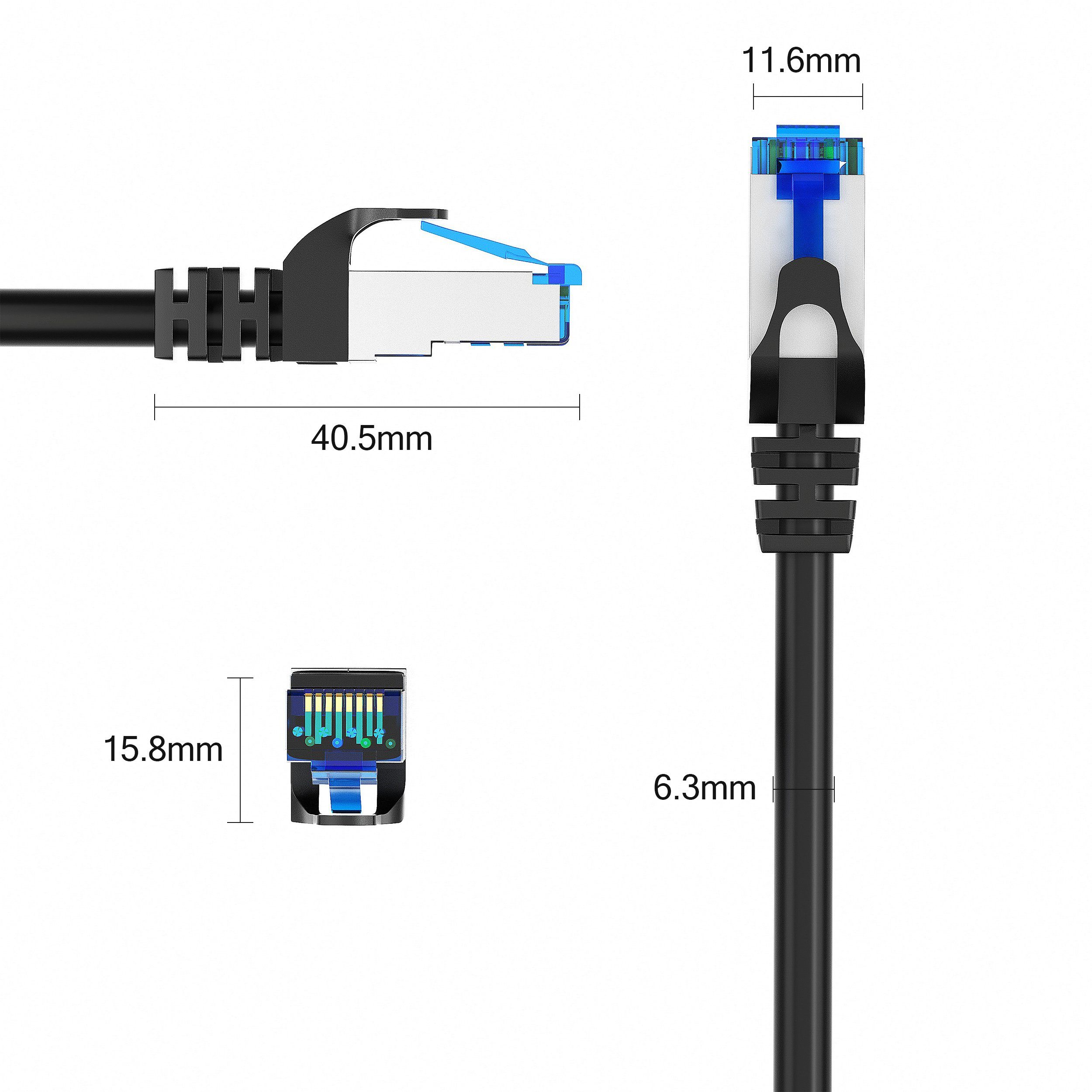 JAMEGA CAT 7 Patchkabel Ethernet RJ45 Netzwerkkabel Rohkabel LAN Kabel LAN-Kabel, CAT.7, RJ-45 Stecker (Ethernet) (300 cm) – Bild 3 von 5