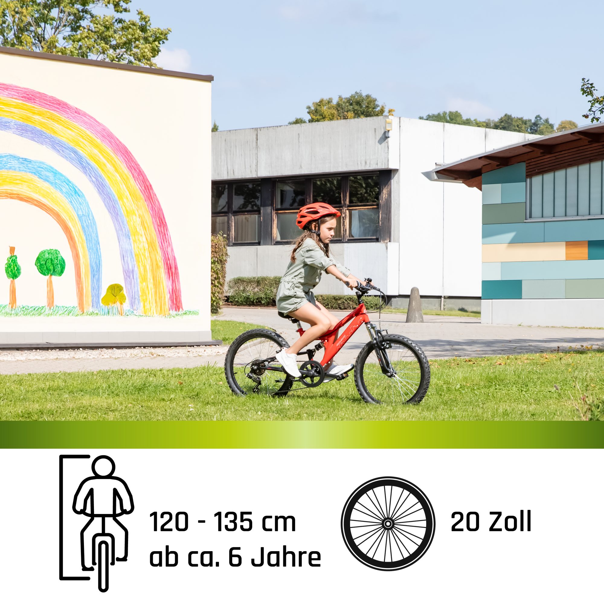 Galano Mountainbike FS180, 6 Gang, Kettenschaltung, 20 Zoll Kinderfahrrad ab 6 Jahre 120-135 cm für Mädchen und Jungen