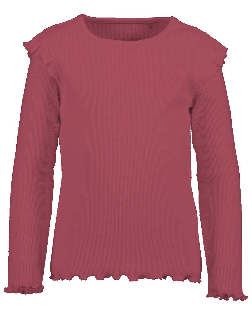 Blue Seven Langarmshirt Blue Seven Mädchen Langarmshirt Ärmelrüschen Weinrot (1-tlg)