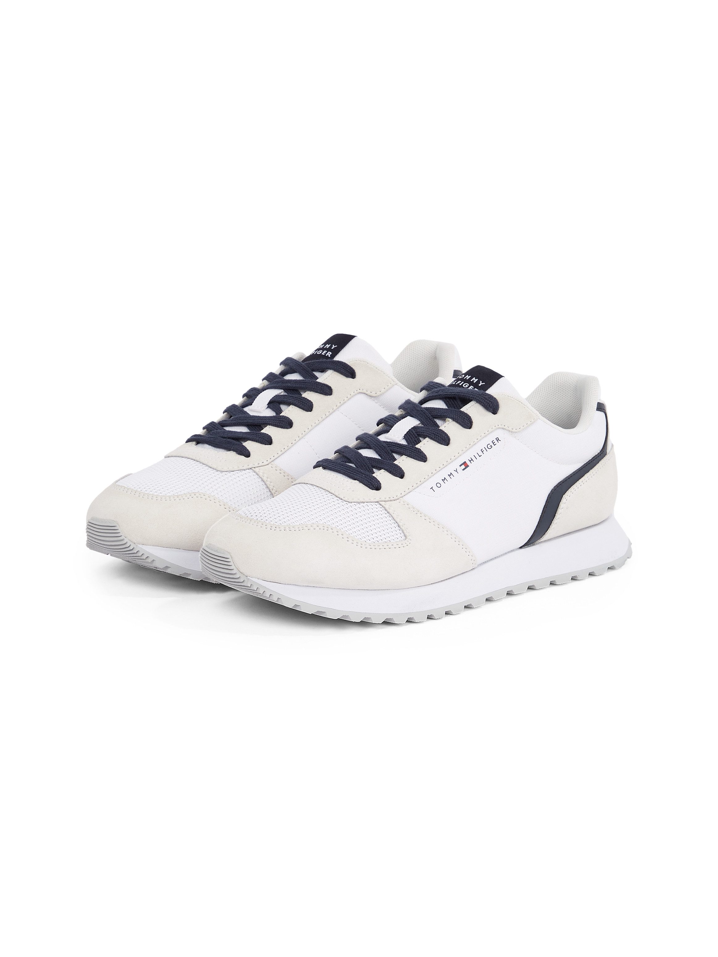 Tommy hilfiger white & navy flatform flag sneaker trainers discount