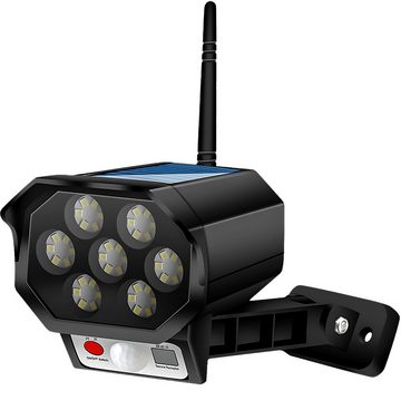 Retoo LED Solarleuchte Dummy Kamera LED Solarleuchte Fake Überwachungskamera Außen Solarlampe, LED fest integriert, Neutralweiss, Langlebiges Gehäuse, IP65 wasserdicht, Energieeinsparung