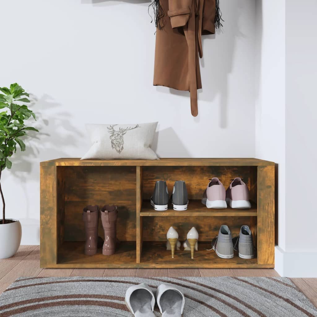 vidaXL Schuhregal Schuhregal Räuchereiche 100x35x45 cm Holzwerkstoff, 1-tlg.