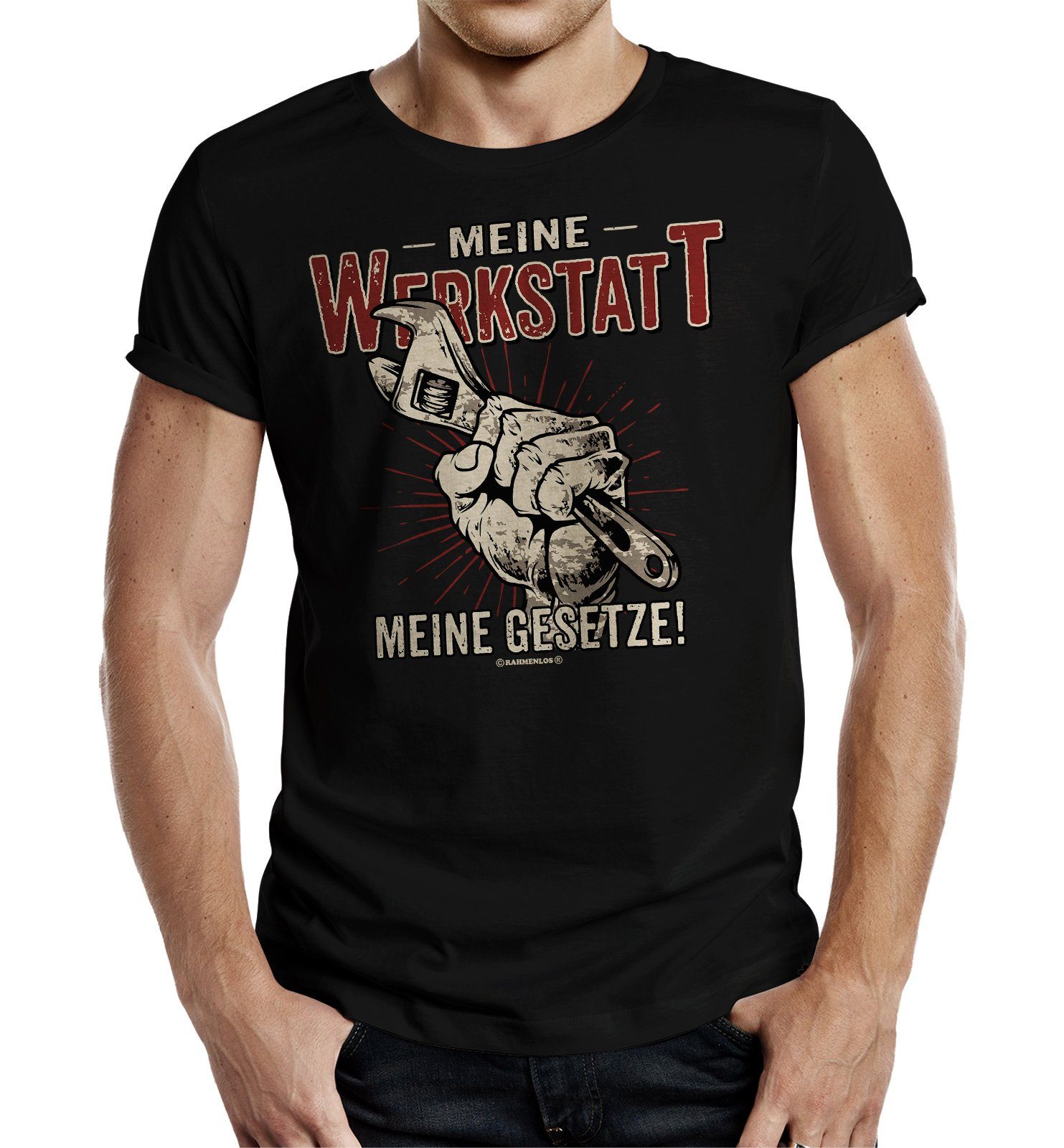 T-Shirt für Schrauber und Mechaniker: Meine Werkstatt, meine Gesetze