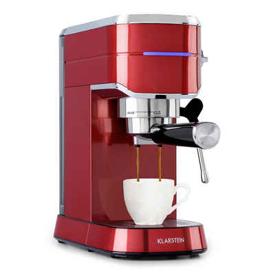 Klarstein Espressomaschine Futura Espressomaker 20 bar 1450 Watt 20 bar Wassertank: 1,25 Liter rostfreier Edelstahl, Für jede Tasse: Stoppfunktion für die richtige Menge
