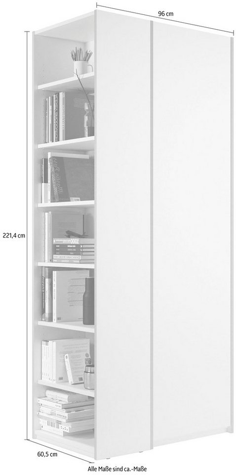 Müller SMALL LIVING Drehtürenschrank »Modular Plus Variante 7« inklusive links oder rechts montierbarem Seitenregal-kaufen
