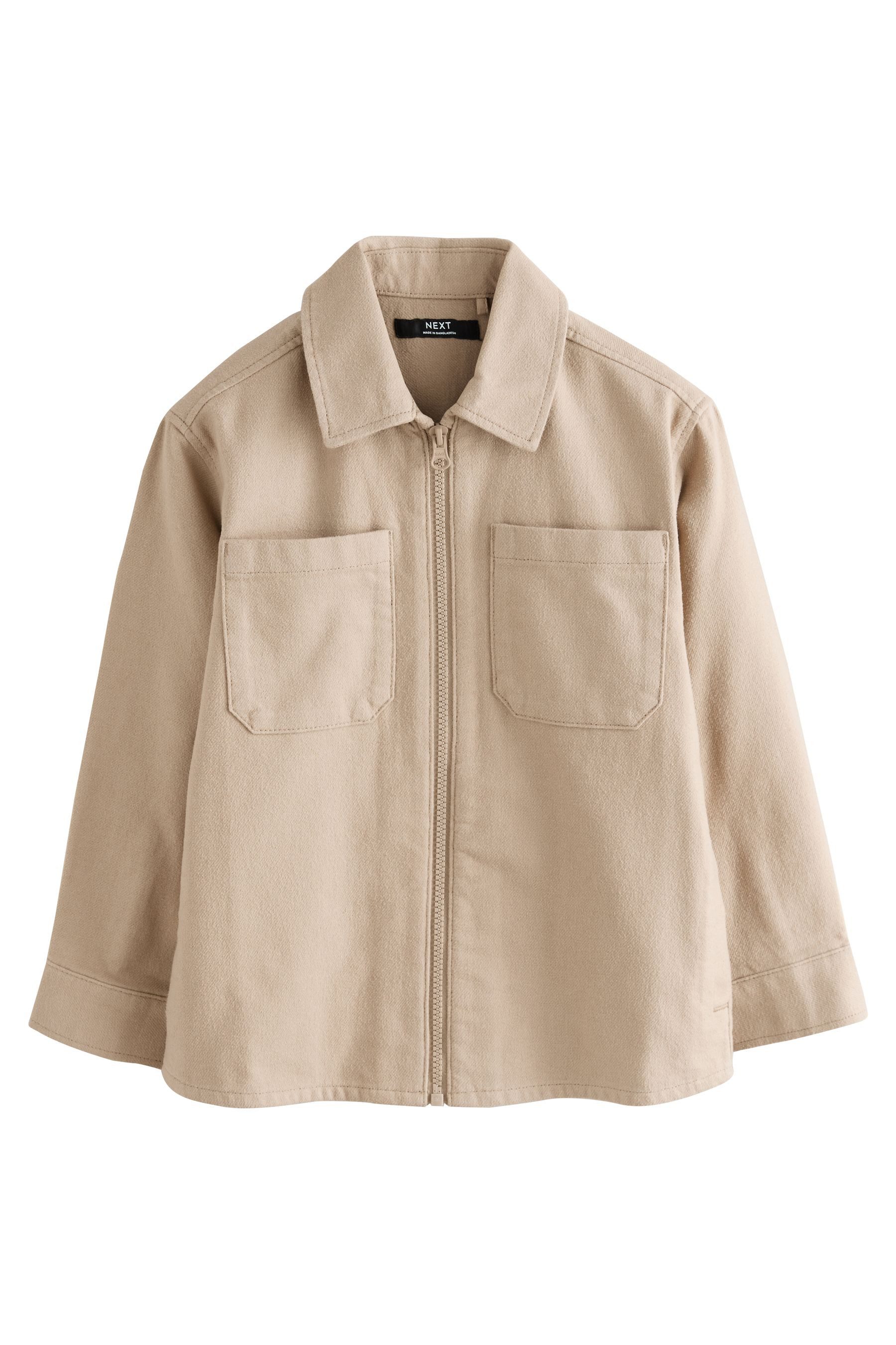 Next Hemdjacke Hemdjacke in gebürsteter Optik mit Reißverschluss (1-St)