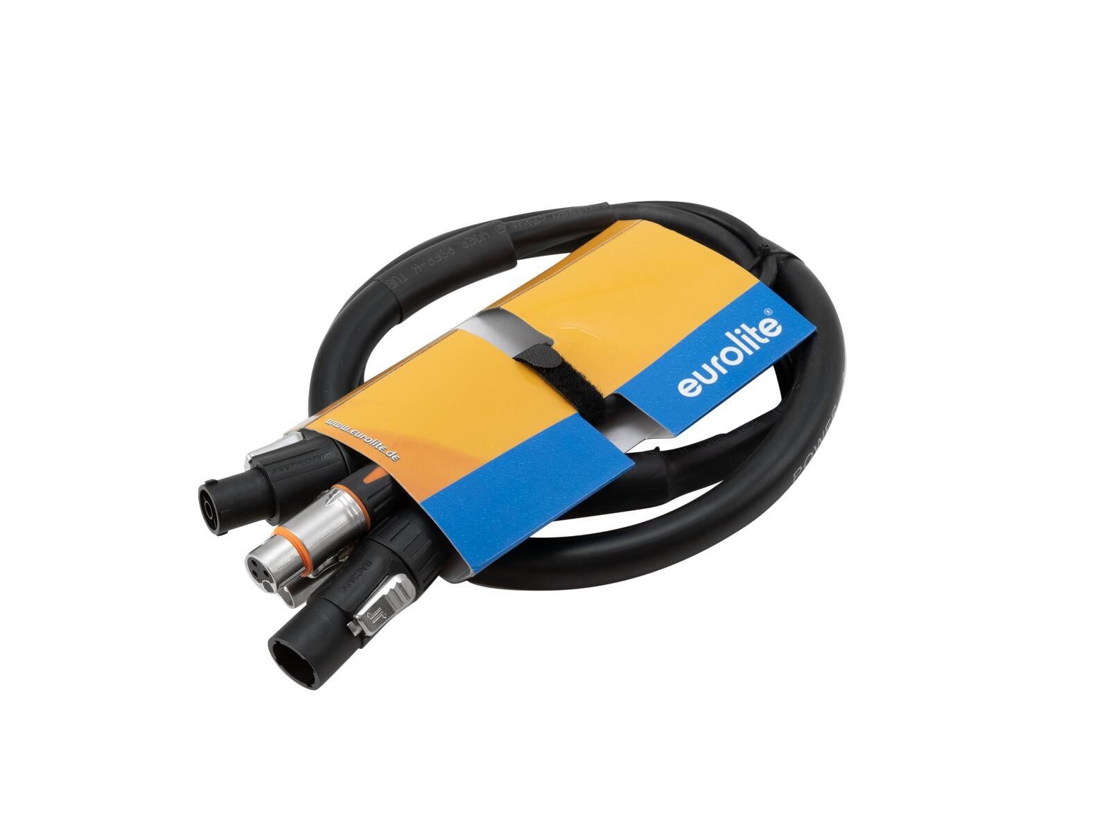 Thumbnail - EUROLITE EUROLITE Kombikabel DT-2 DMX IP T-Con/3 Pin XLR 5m Lampen-Verbindungskabel