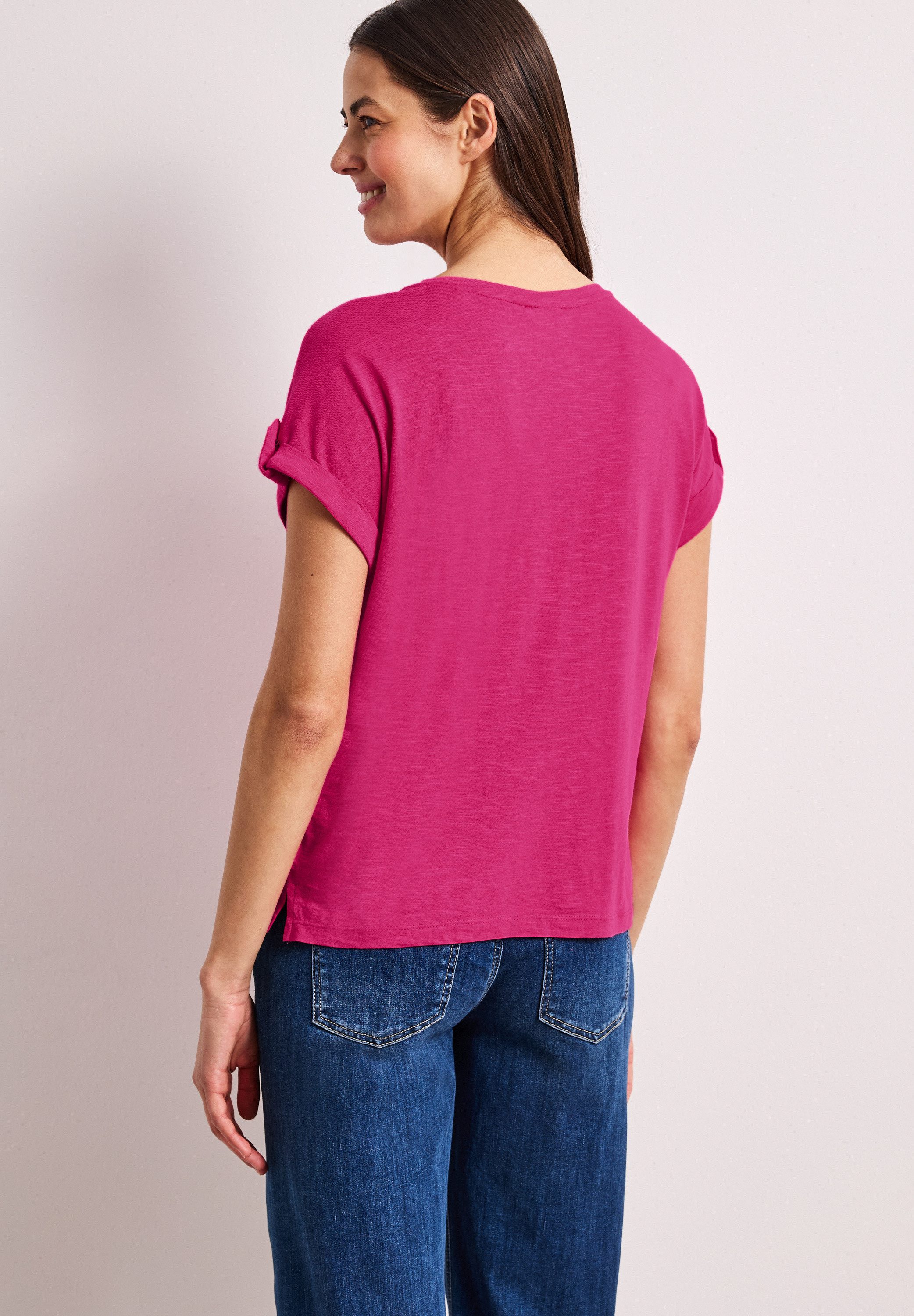 STREET ONE T-Shirt mit Knopf Details günstig online kaufen