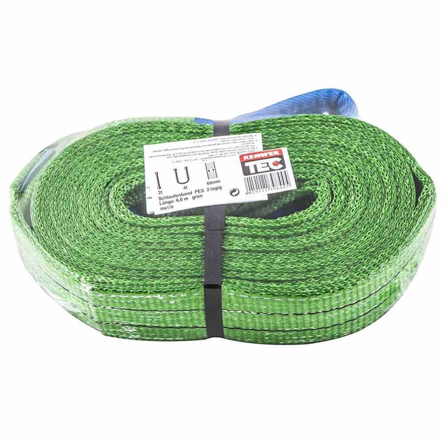REWWER-TEC Schlaufenband Hebeband EN grün 1492-1 6m DIN