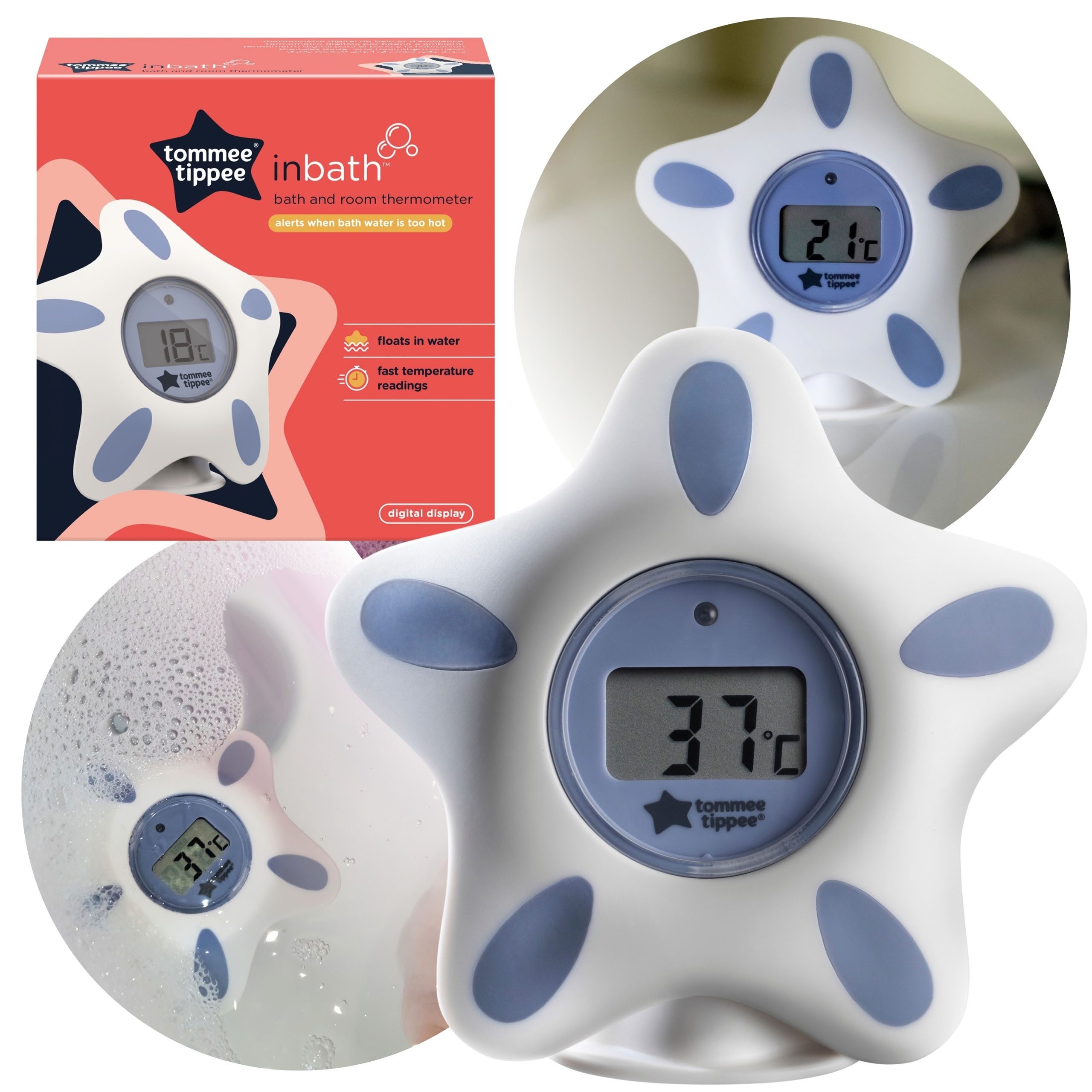 Tommee Tippee Badethermometer Tommee Tippee Luft- und Wasserthermometer, Sternform, elektronisch