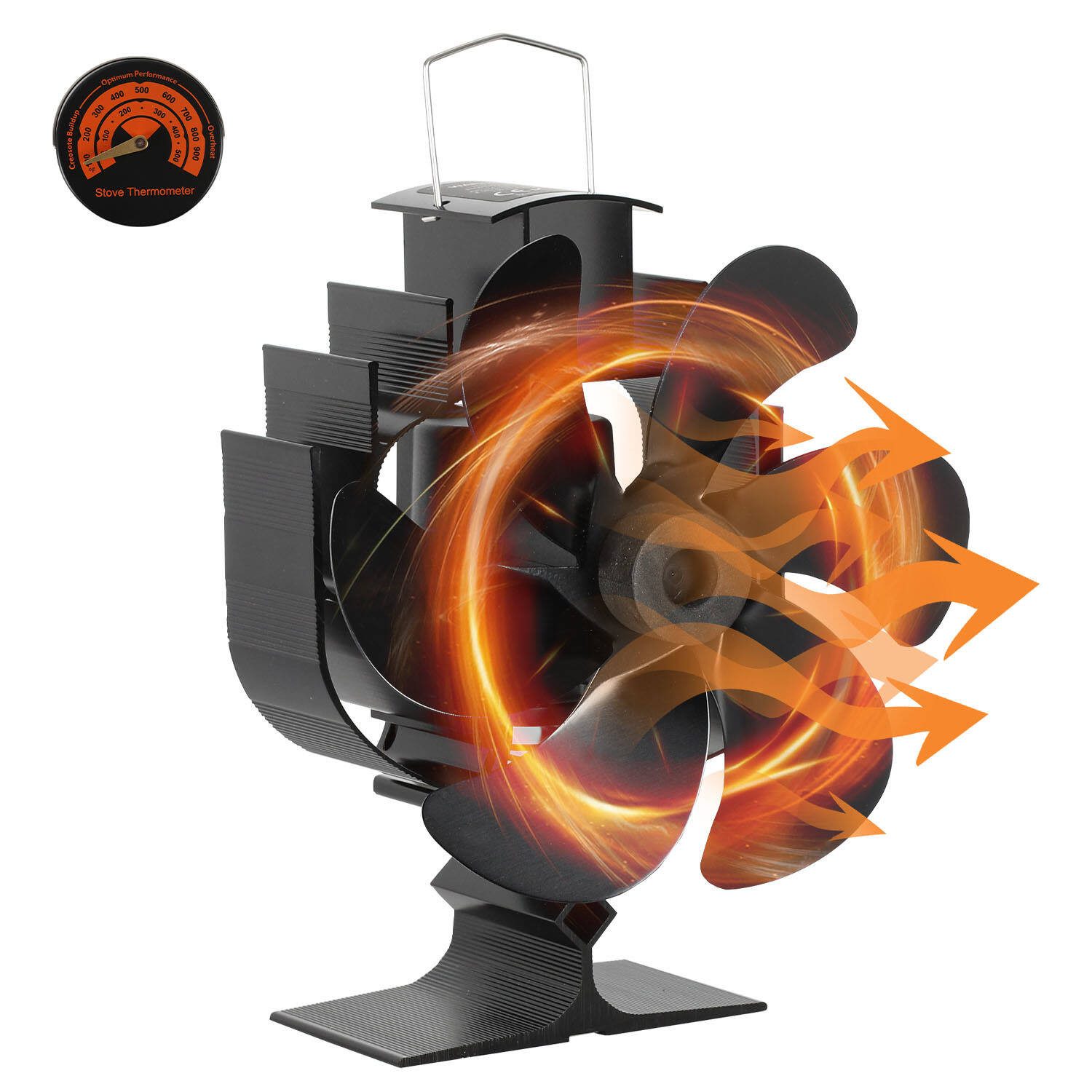 Clanmacy Kaminventilator 6 Blatt Ofenventilator Kaminofen Ventilator Schwen günstig online kaufen