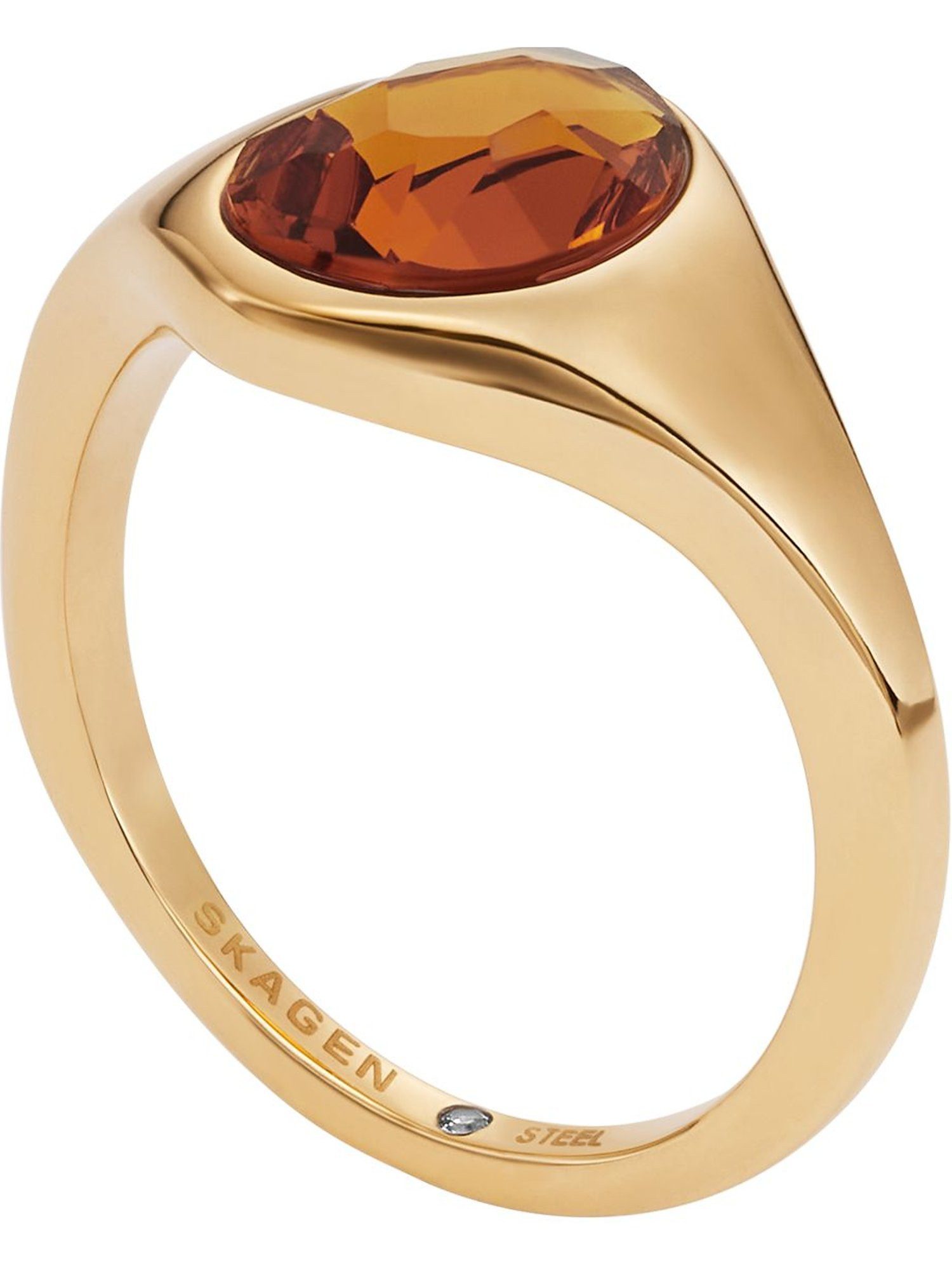 SKAGEN Fingerring Skagen Damen-Damenring Edelstahl Glasstein, Glasstein