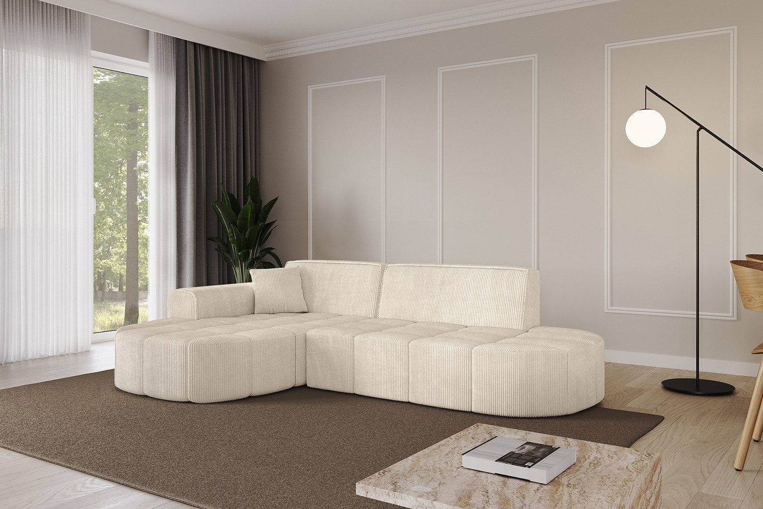 ALTDECOR Ecksofa Livo-L1, Sofa Praktische Bequeme Funktionsecke Couch L-Form Eckcouch, Corner Sofa L-Form Vielseitige Sofa Wohnlandschaft Wohnzimmer