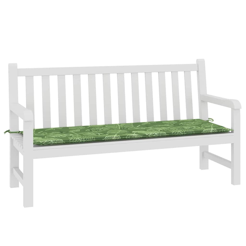 vidaXL Sitzauflage Gartenbank-Auflage Blattmuster 150x50x4 cm günstig online kaufen