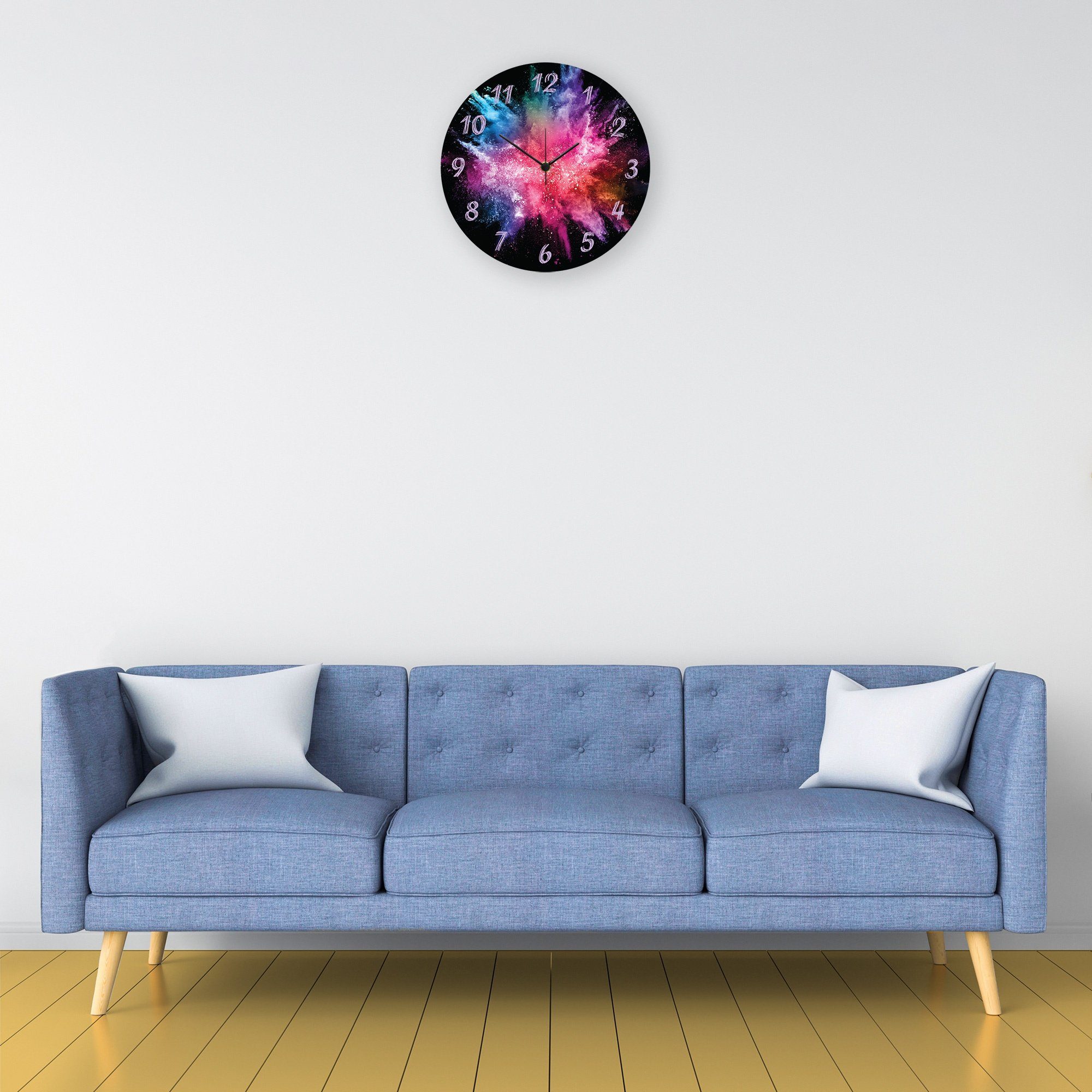 GRAVURZEILE Wanduhr GRAVURZEILE Wanduhr aus Holz plash Love 2.0 - Geräuscharm