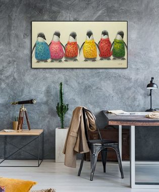 KUNSTLOFT Gemälde For All the Family 120x60 cm, Leinwandbild 100% HANDGEMALT Wandbild Wohnzimmer