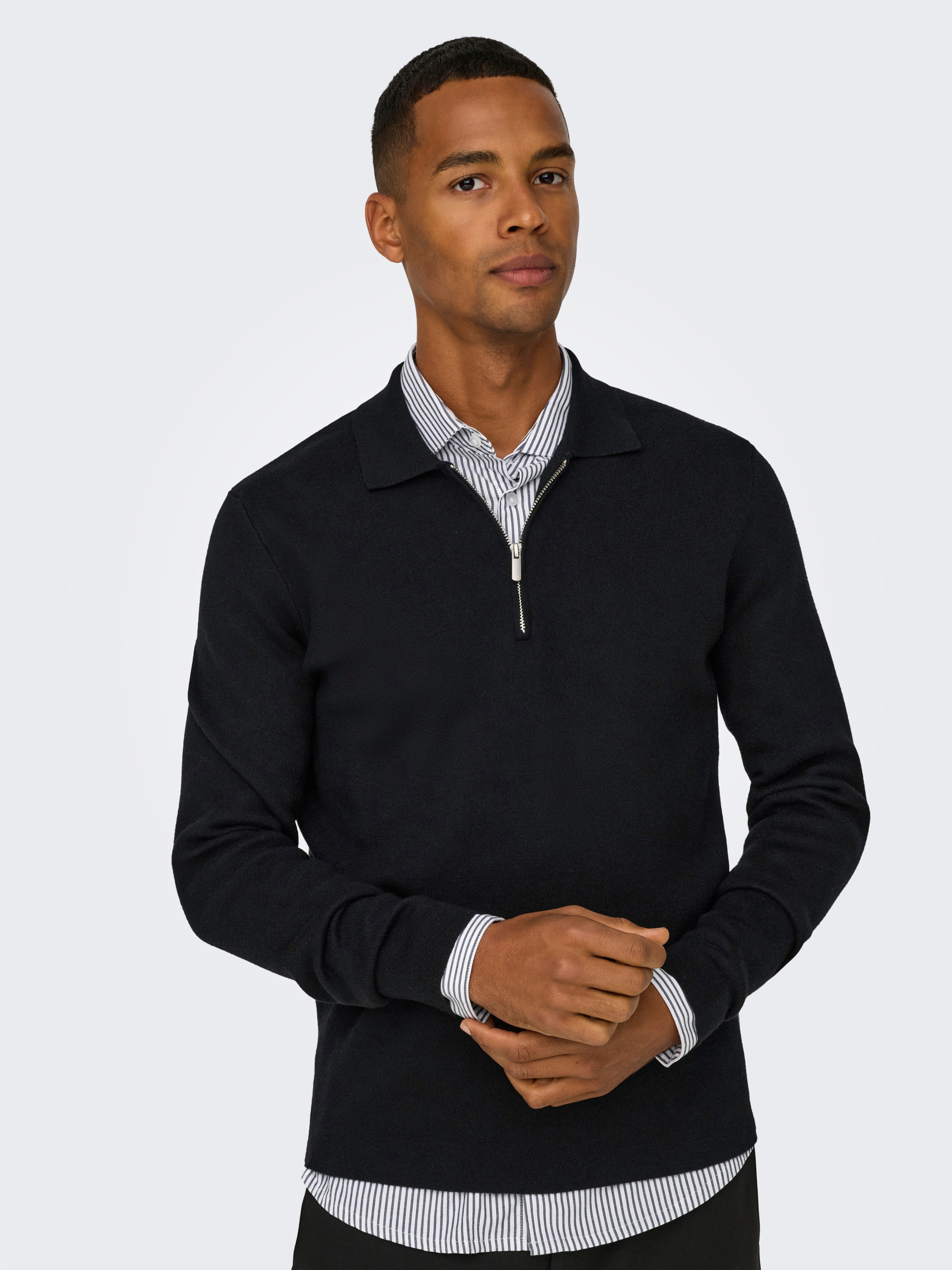 ONLY & SONS Polokragenpullover ONSCOOPER REG LS 12 HALF ZIP POLO günstig online kaufen