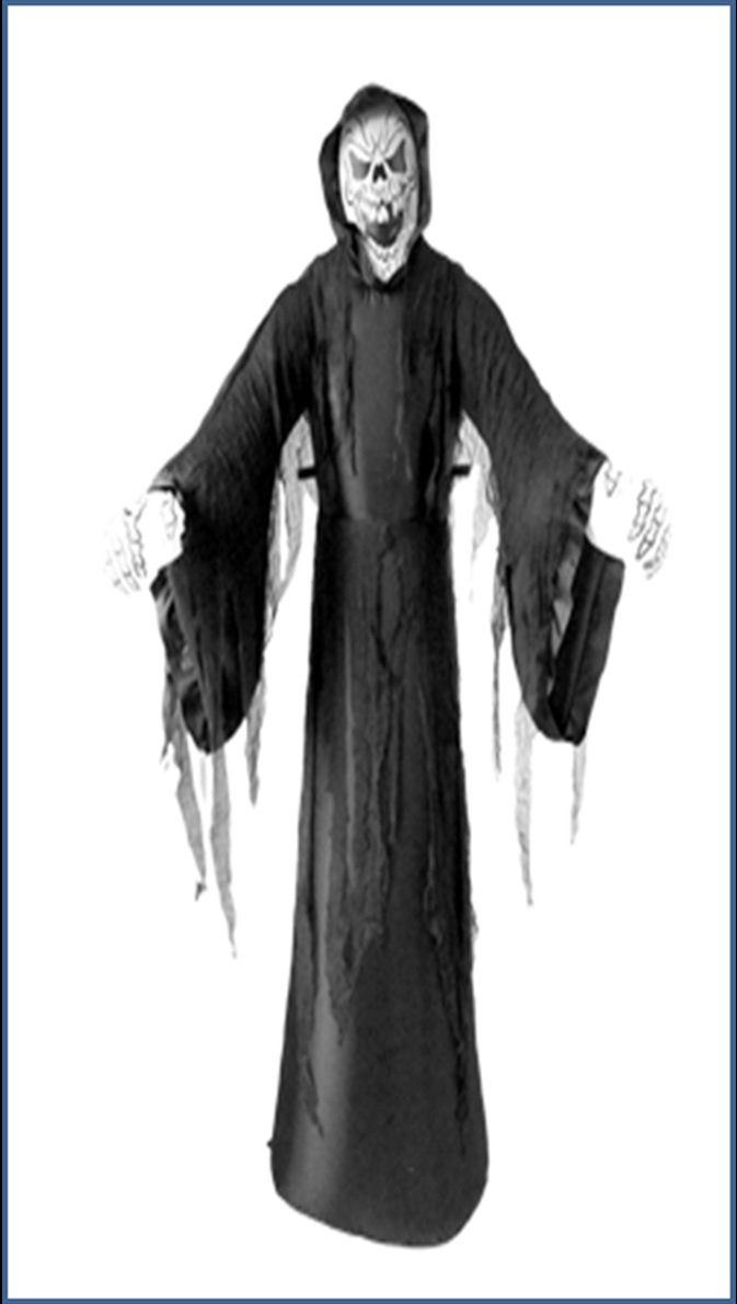 JOKA international Dekofigur Selbstaufblasendes Skelett - 2 Mtr. Kutte in Dekoration - Halloween