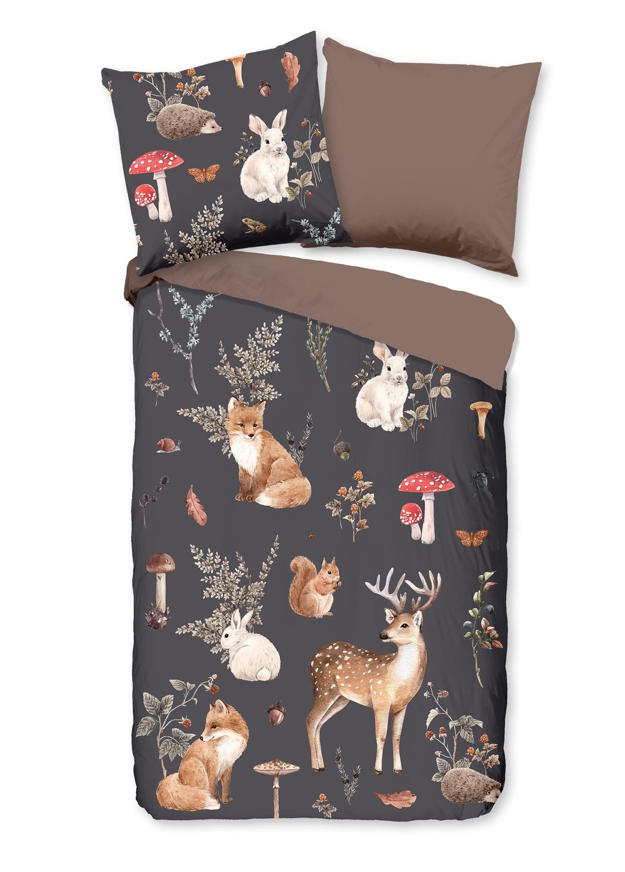 Pure Bettwäsche Microfaser Bettwäsche 135 X 200 cm + 1- 80 X 80 cm Rox bunt günstig online kaufen