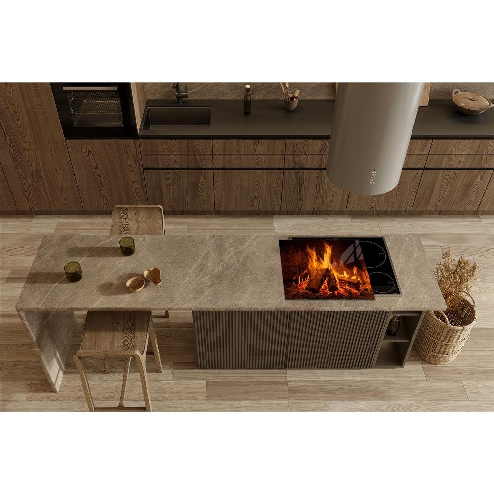 Herd-Abdeckplatte Abdeckung alle Gasherde Decorwelt Ceranfeld Herdarten Schneidebrett 1 für Abdeckplatte (60x52, tlg), Feuer, excl. Herdabdeckplatte