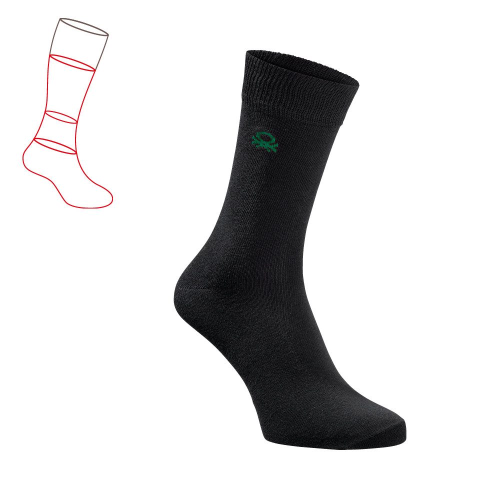 United Colors of Benetton Langsocken (Packung, 10er Pack) Elastischer Komfortbund für rutschfreien Sitz – Bild 3 von 4