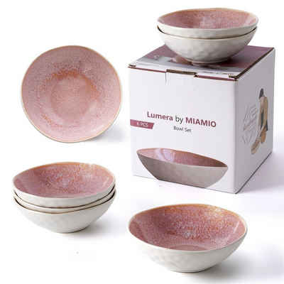 MiaMio Kombiservice »MIAMIO - 6er Schüsseln / Bowl Set Rosa (700 ml)«, Steingut, Keramik
