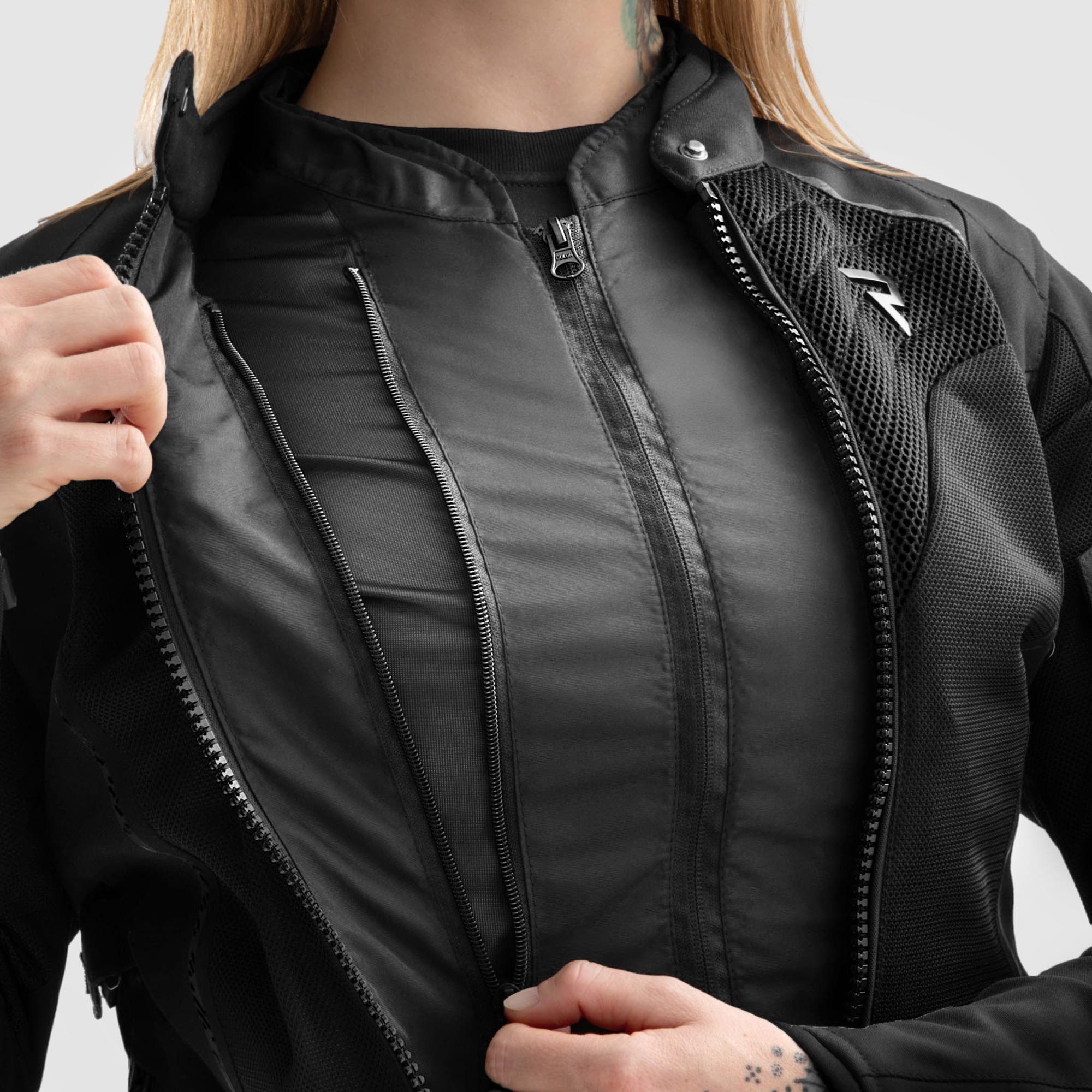 Rebelhorn Motorradjacke Jax wasserdichte Damen Motorrad Textiljacke Rückenprotektor enthalten,Verbindungsreißverschluss,Ellenbogenpro – Bild 5 von 5