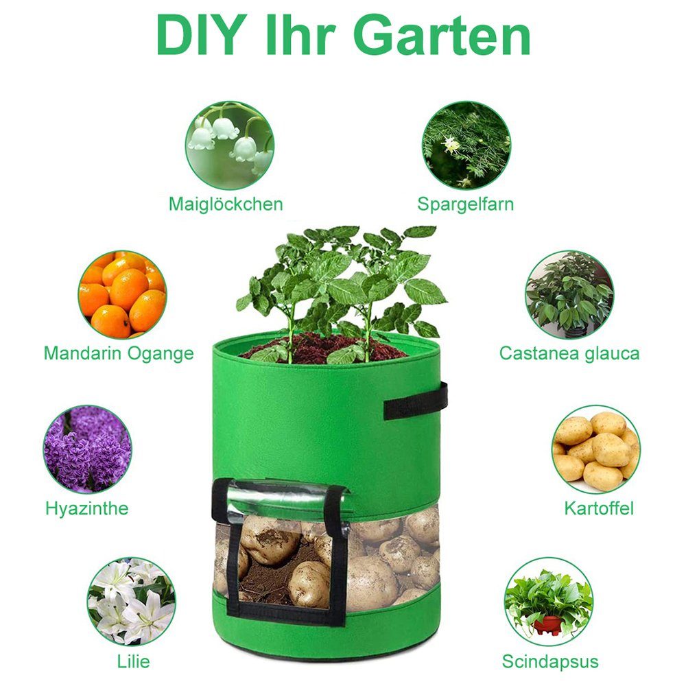 Rosnek Pflanzkübel 26/43L, Transparent, Sichtbar, für Gewächshaus DIY Pflanzung (1 St), Kartoffel Gemüse Pflanze; D×H:30×35;35×45