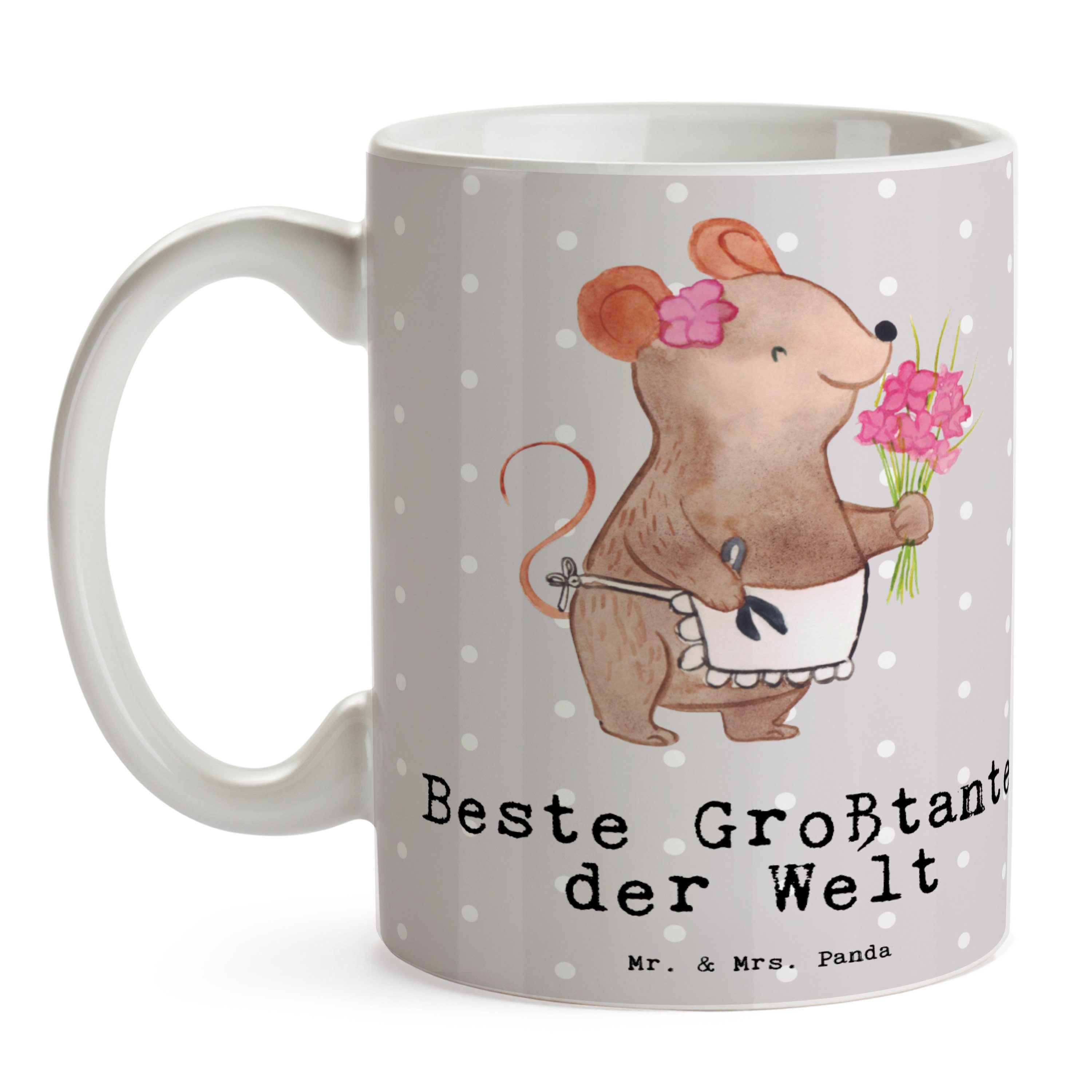 Mr. & Pastell Grau Keramik Maus Beste Welt der Panda - Tasse Großtante Mrs. Geschenk, - Neffe, Mitbr