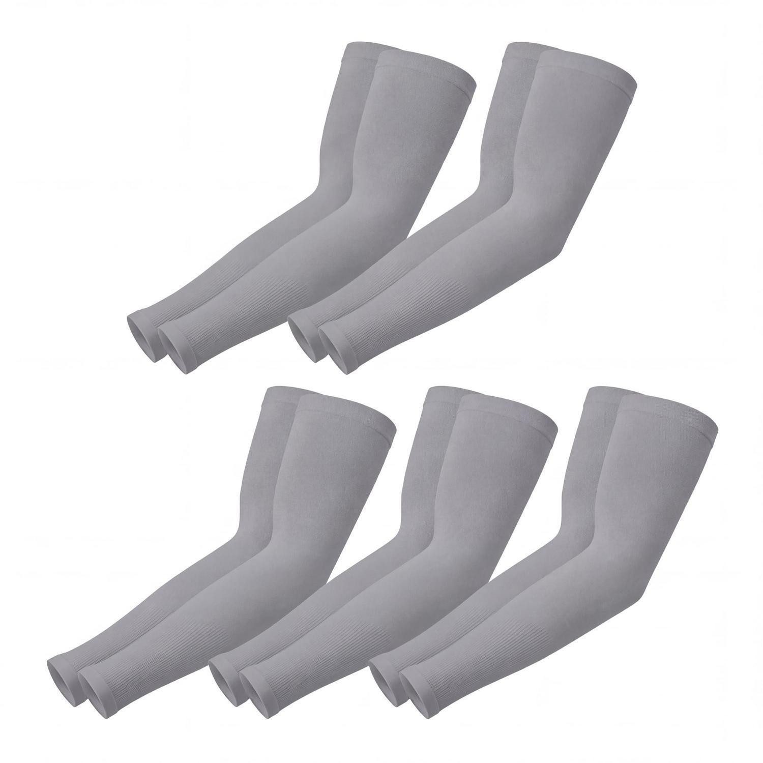 LuxusKollektion Armlinge Armstulpen 5 Paar UV Schutz Grau