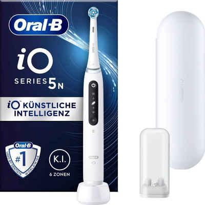 Oral B Elektrische Zahnbürste iO 5, Aufsteckbürsten: 1 St., mit Magnet-Technologie, LED-Anzeige, 5 Putzmodi, Reiseetui