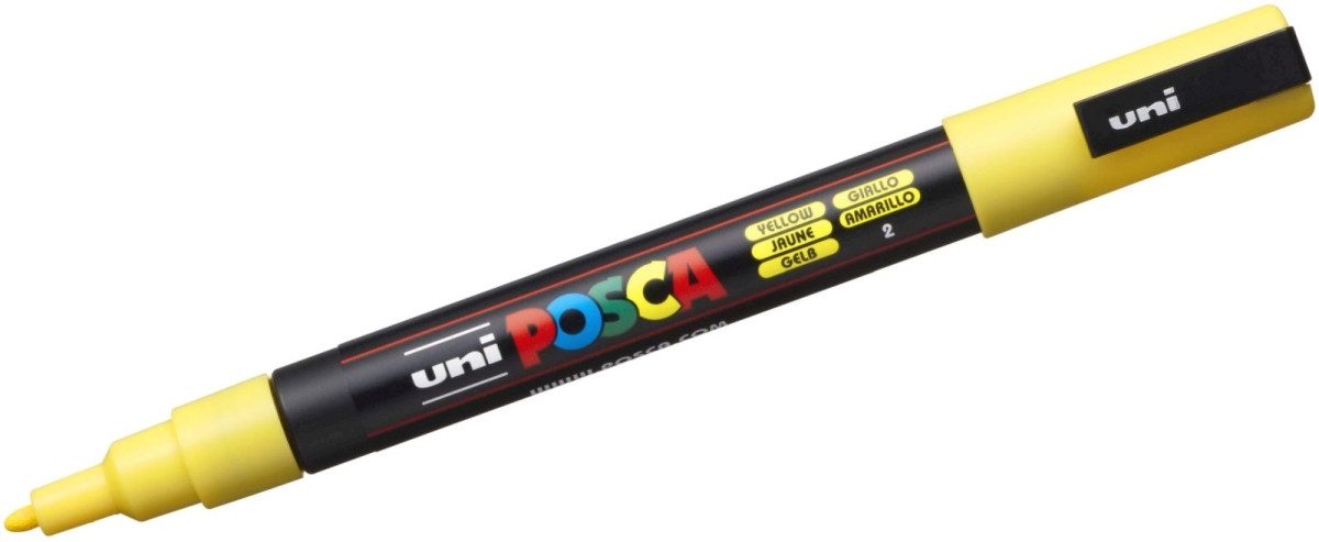 uni-ball Filzstift Fasermaler Uni Posca PC-3M 0,9-1,3mm gelb