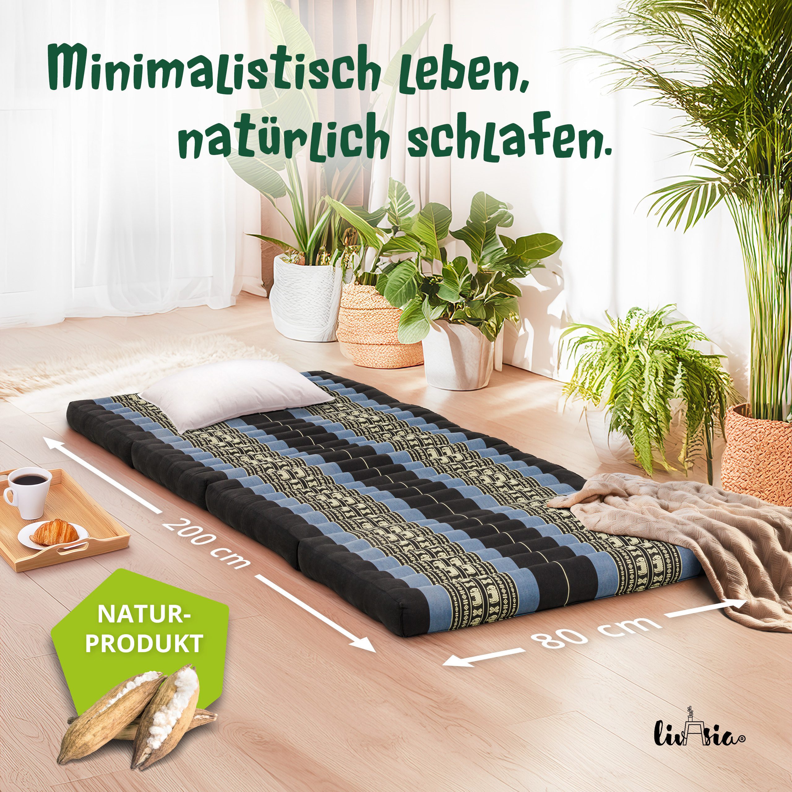 Klappmatratze Faltmatratze 80 cm (Classic) - 200x80x8cm, günstig online kaufen