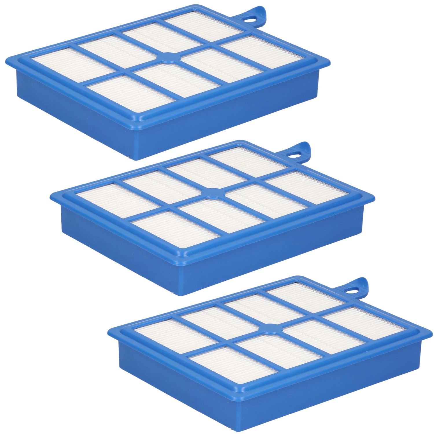 McFilter HEPA-Filter (3 Stück) passend für AEG VX8-2-ÖKO Staubsauger, Blau, Kunststoff / Filter-Lamellen, Hygienefilter