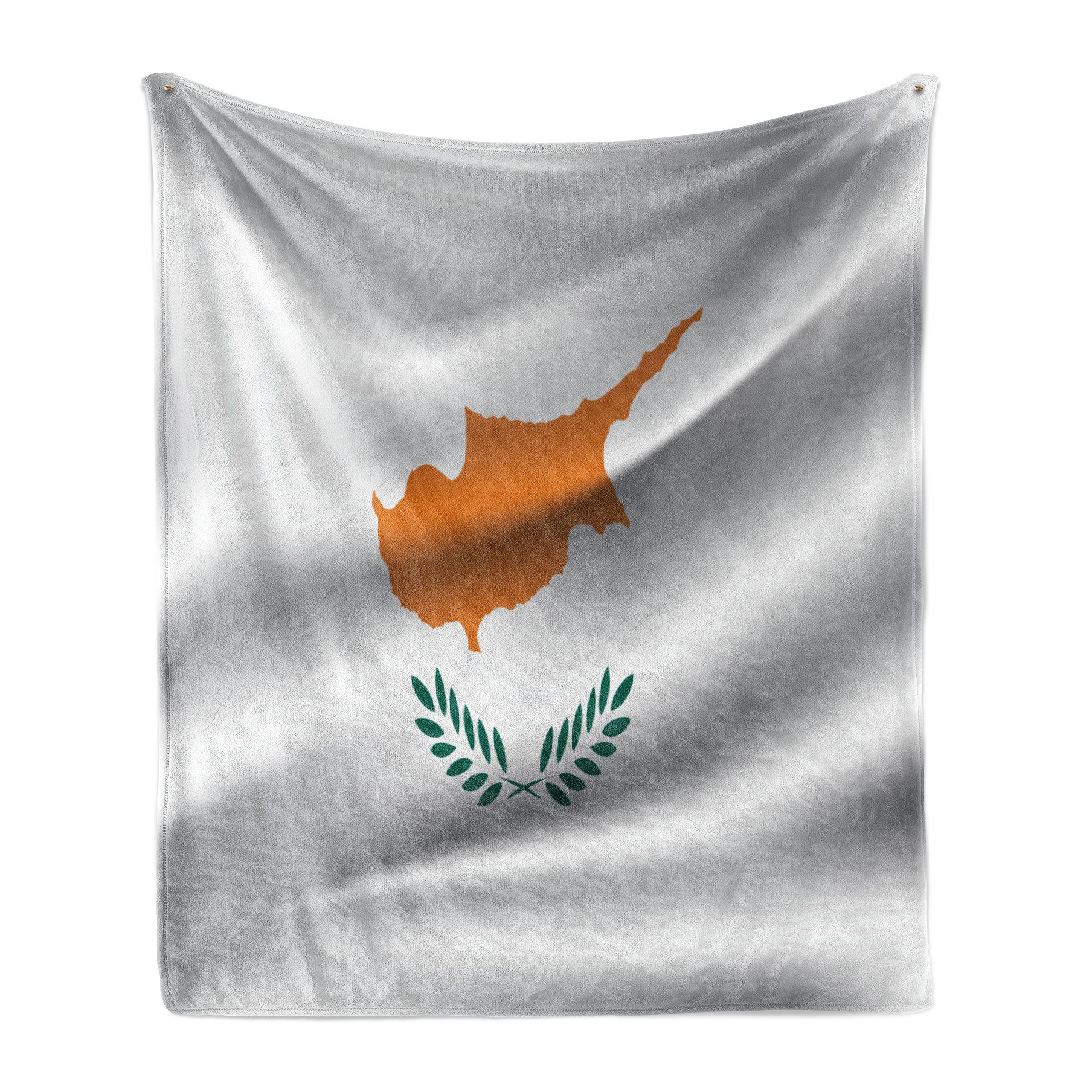 Abakuhaus, Süd-zyprische Plüsch Zypern und für Gemütlicher Wohndecke Landesflagge Innen- den Außenbereich,