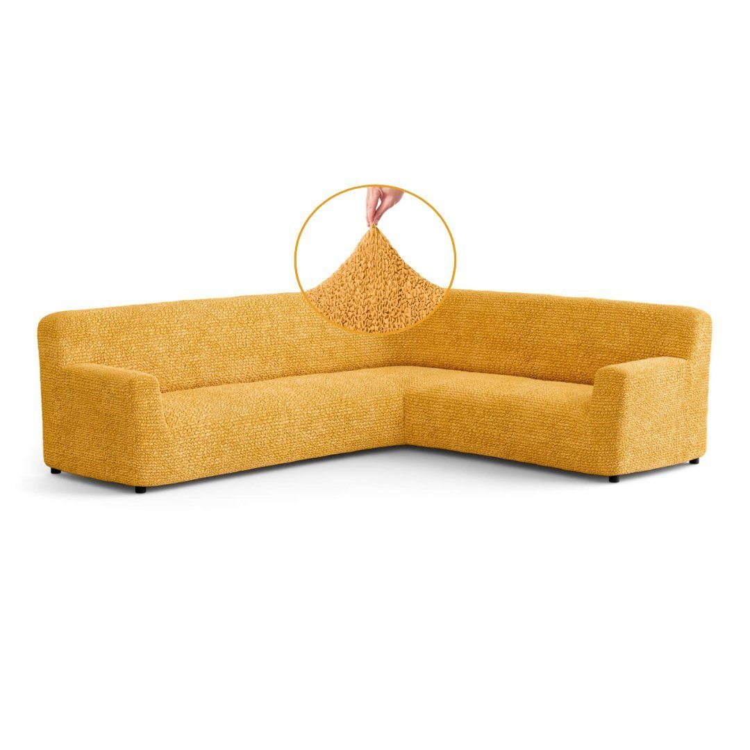 Paulato by GA.I.CO Ecksofahusse 1-teiliger elastischer Ecksofabezug, italienische Handarbeit, blickdichter, widerstandsfähiger und langlebiger Mikrofaserstoff