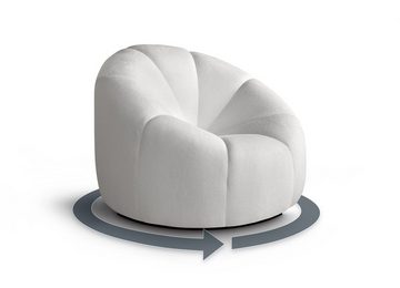 Beautysofa Loungeset Moderner stilvoller Drehstuhl + Schemel Loft, (Stoff:Bubble), B:100/H:70/T:70cm