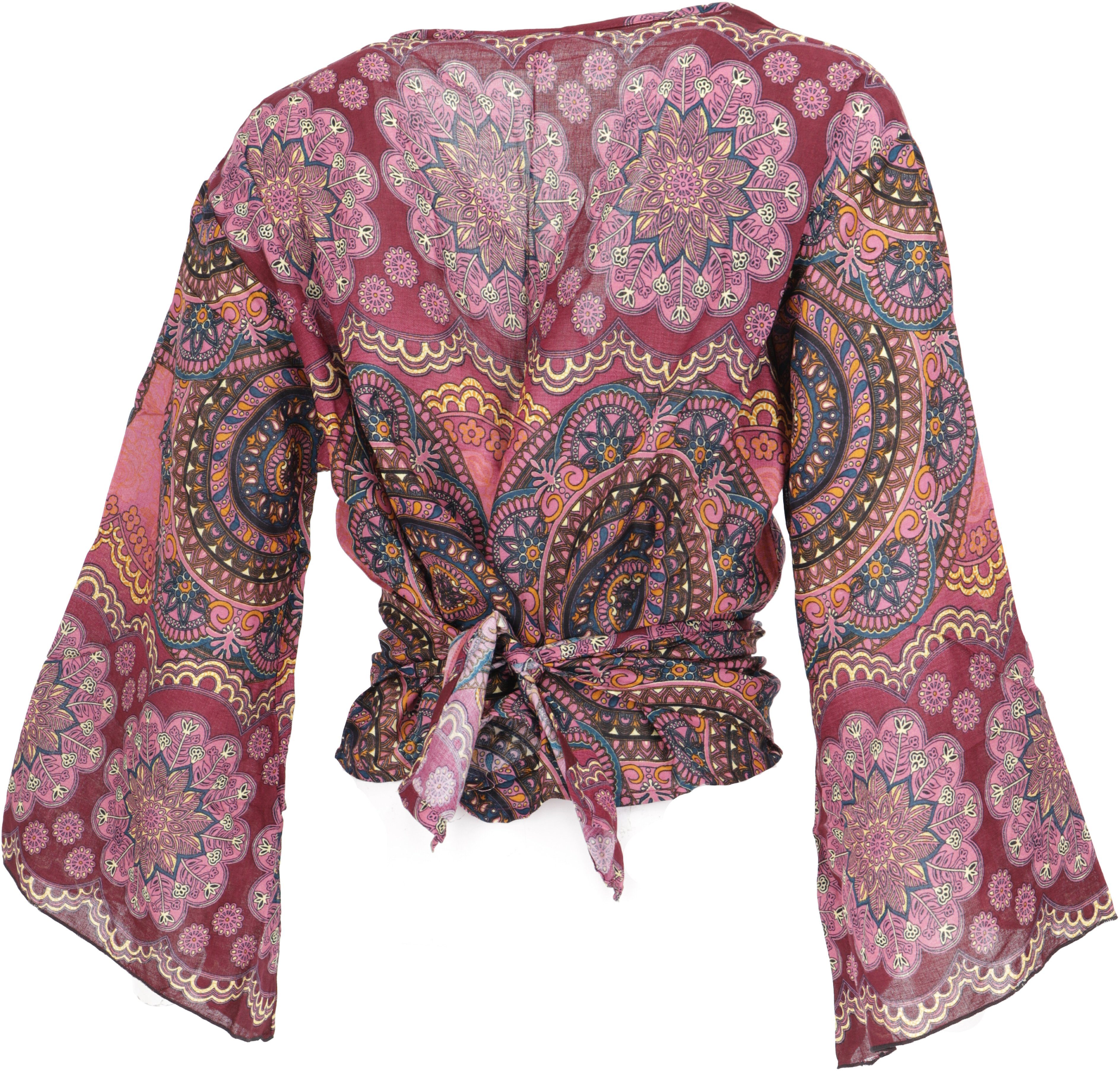 Guru-Shop Longbluse Kurztop, Boho Blusentop, Wickeltop, günstig online kaufen