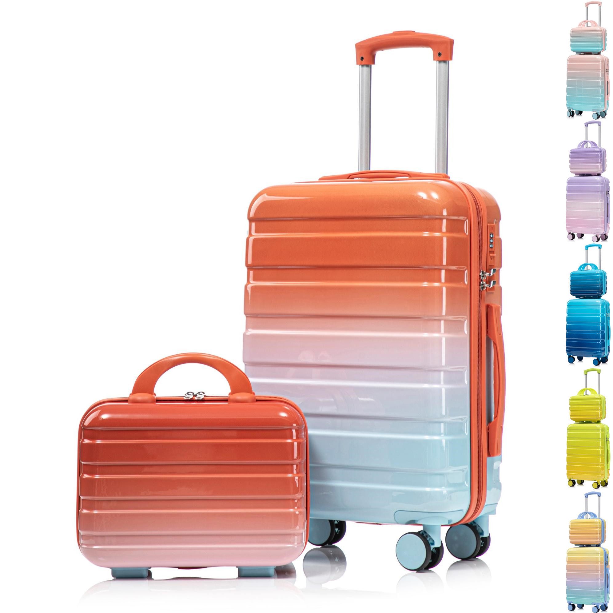LVHOM Hartschalen-Trolley Handgepäck-Trolley&Koffer 2/4-St.14"/20"/24"/28", leise Rädern für Tour, Geschäftstrip, Familienurlaub, längere Erkundungen, Flughafentransfers