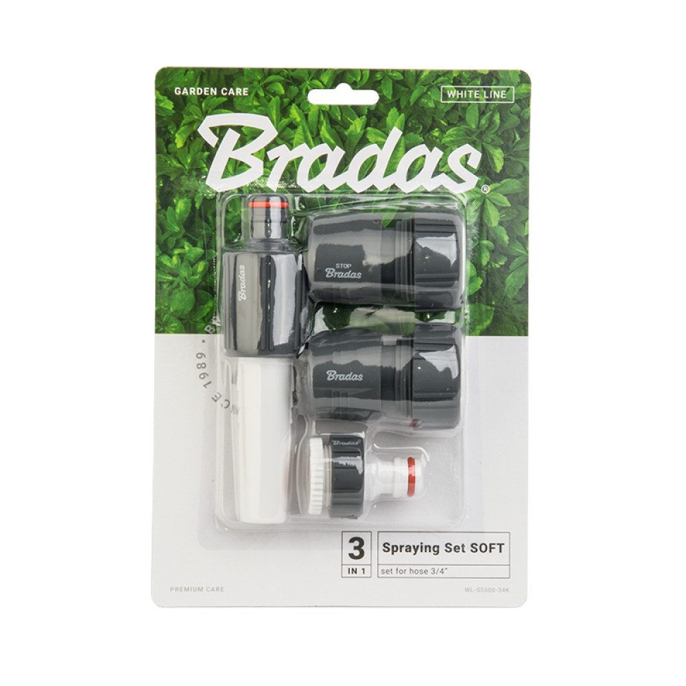 Bradas Anschlussstück Sprühset 4-teilig 3/4" Schnellkupplung Sprühdüse Bewässerungsset