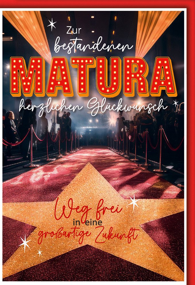 Grußkarten Matura - Karte mit Umschlag - Walk of Fame
