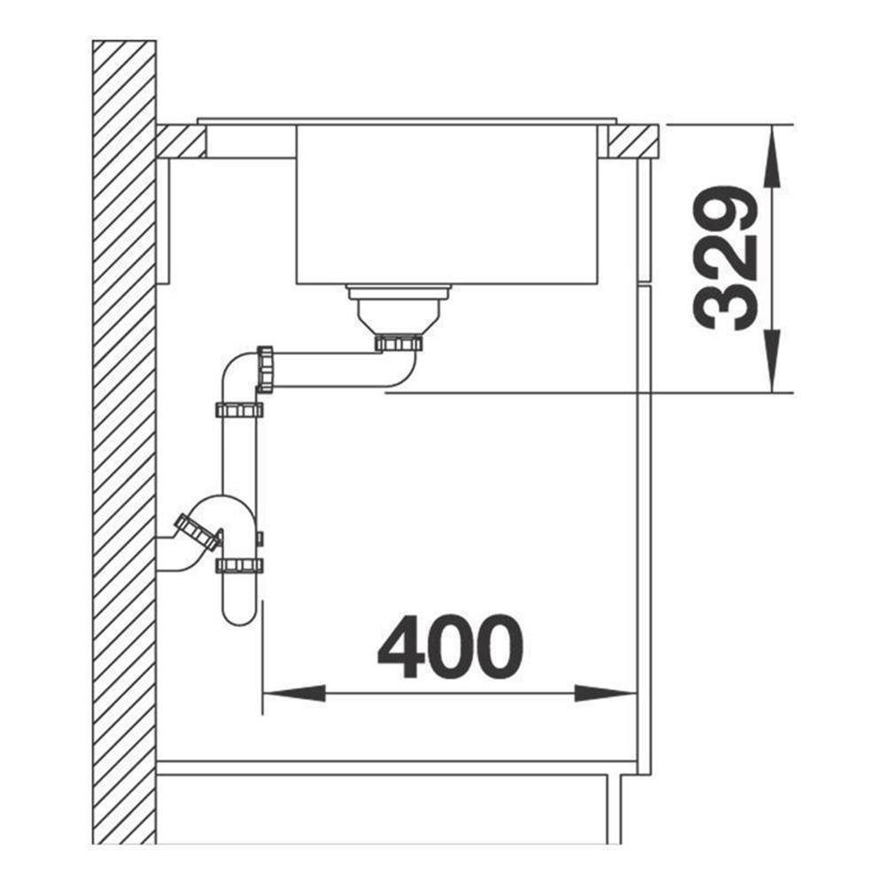 cm ohne Granitspüle 6 58,5/50 Blanco Softweiß Ablauffernbedienung, Silgranit, Einbauspüle LEGRA BLANCO