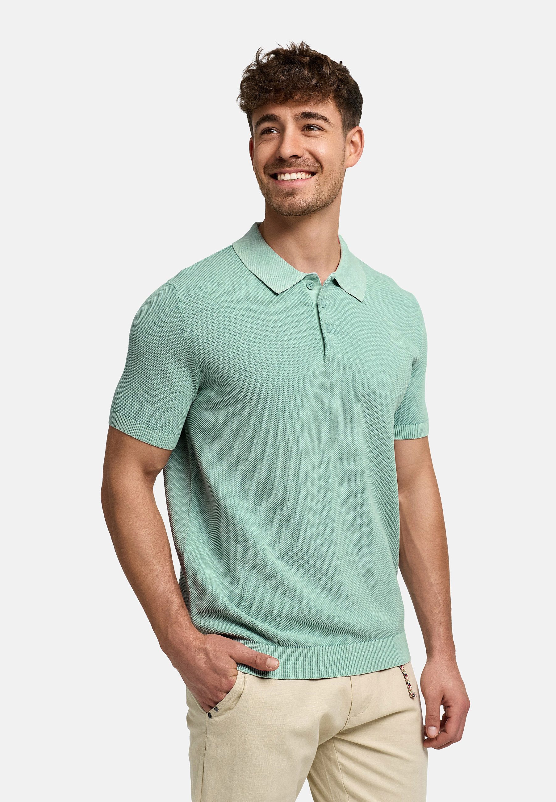INDICODE Poloshirt Herren INVorm Polo Shirt Herrenshirt mit dezent strukturierter Oberfläche für das gewisse Etwas – Bild 3 von 5