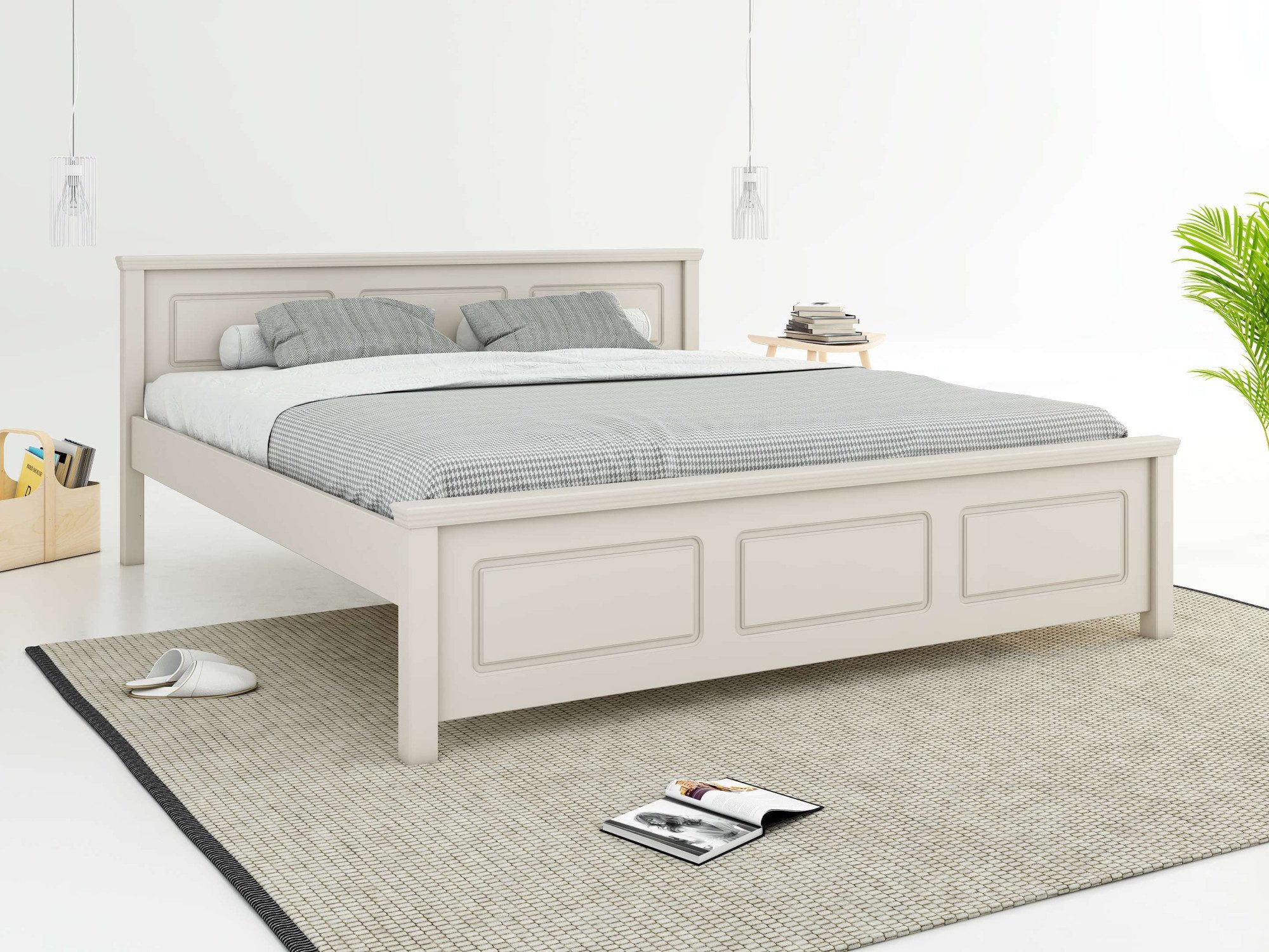 OTTO home Massivholzbett ERIK', Made in Europe, optional mit Schublade, Massivholz Kiefer (FSC® zertifiziert), in mehreren Größen, Landhausstil mit Kassettenoptik